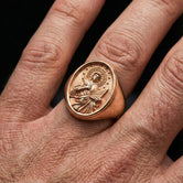 Saint Cecilia Signet Ring Silver – Patron Saint of Music Catholic Jewelry Gift