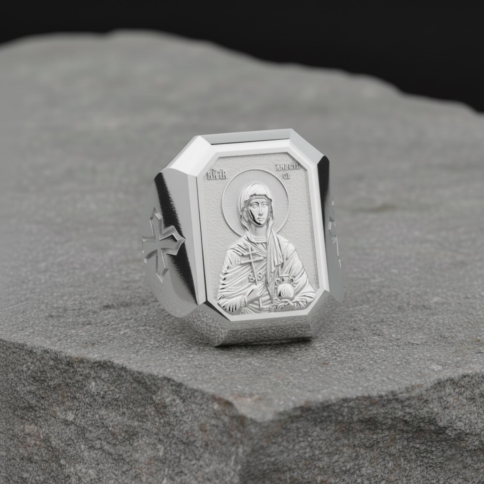 Orthodox Saint Anastasia Ring, Great Martyr Anastasia Signet Ring, Christian Men's Statement Jewelry, Unique Faith Gift