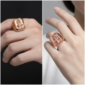 Saint Cecilia Ring – Sterling Silver Christian Signet of the Patron Saint of Music