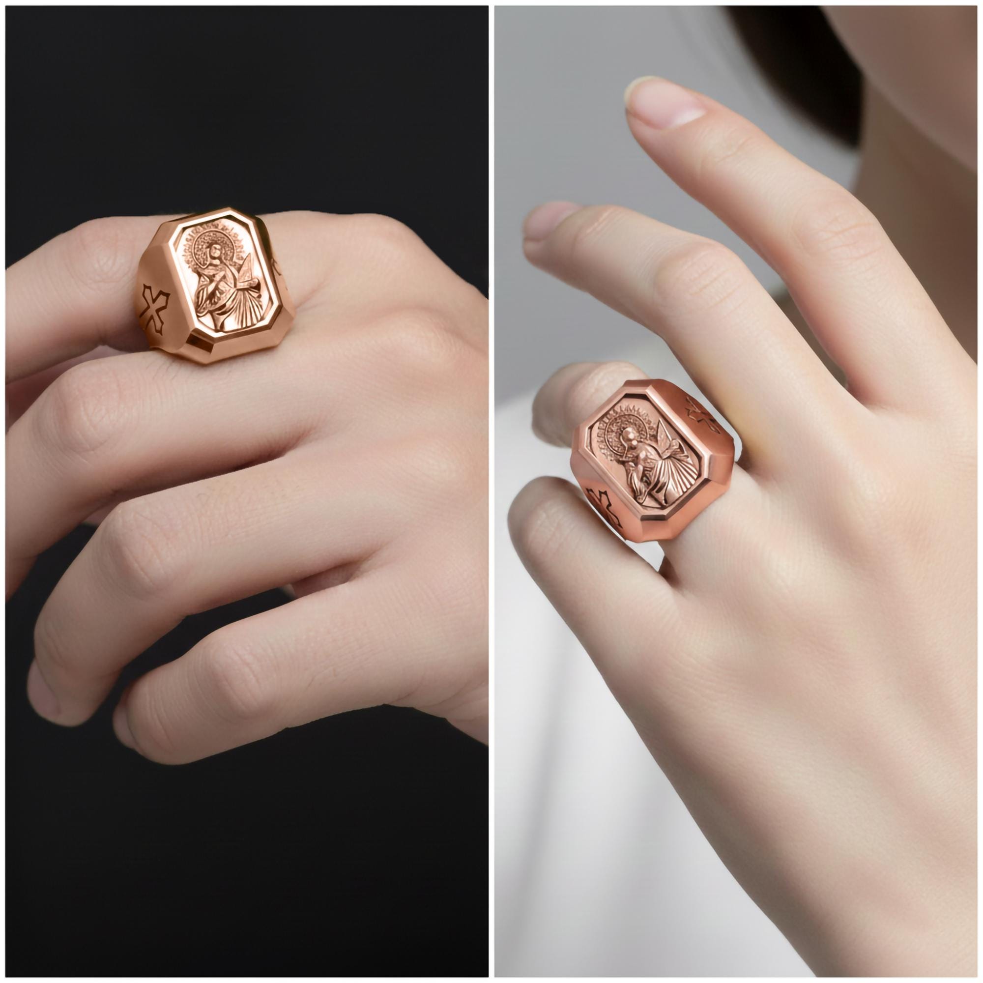 Saint Cecilia Ring – Sterling Silver Christian Signet of the Patron Saint of Music