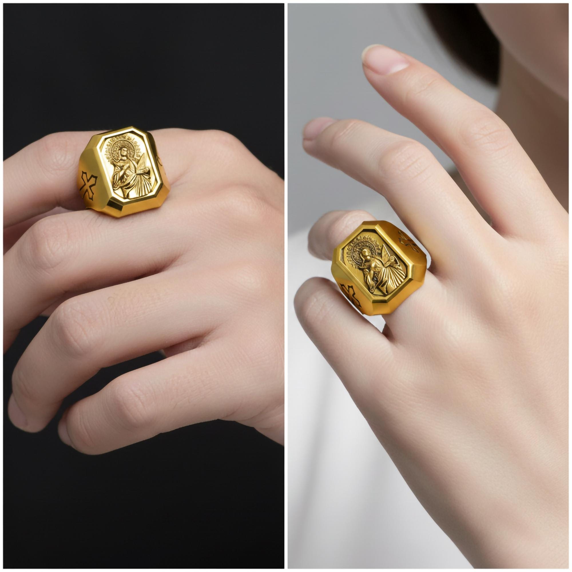 Saint Cecilia Ring – Sterling Silver Christian Signet of the Patron Saint of Music