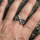 Silver Brand of Sacrifice Sigil Ring – Adjustable Dark Fantasy Band for Men, Gothic Jewelry Gift for him