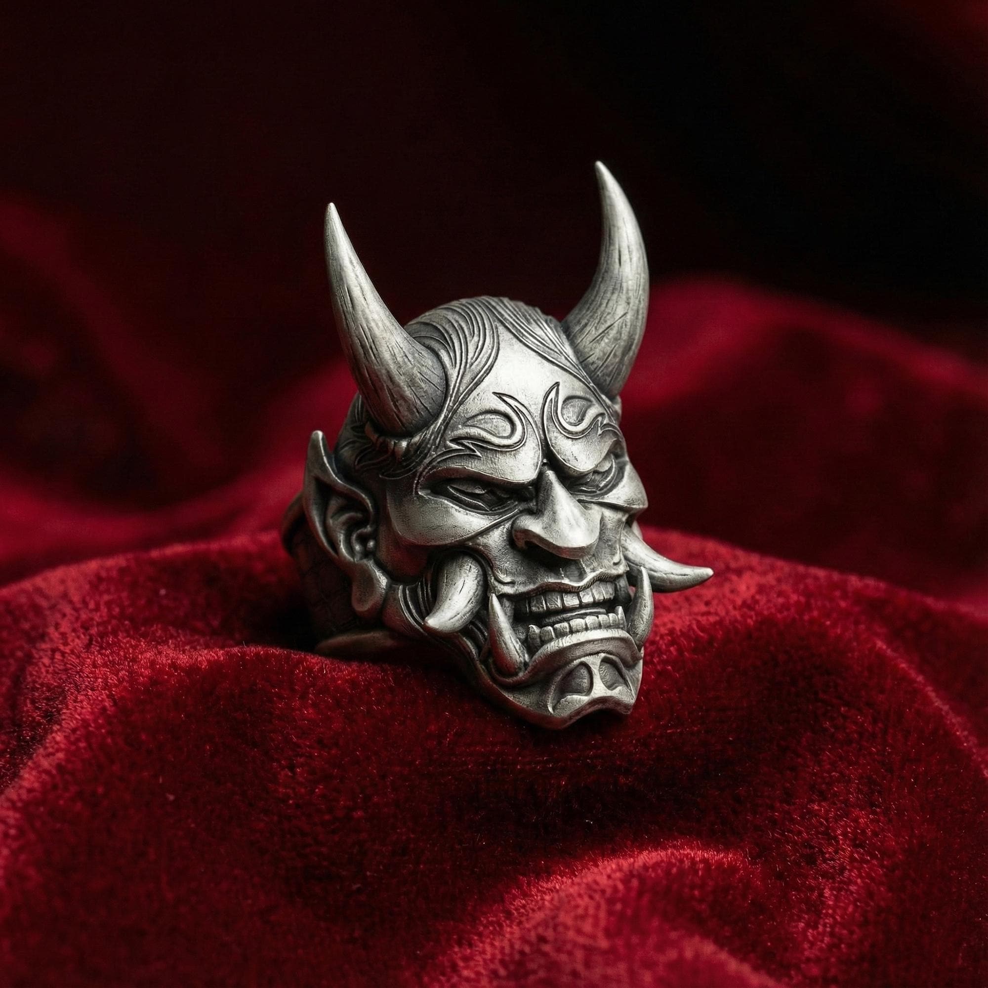 Oni Demon Mask Ring