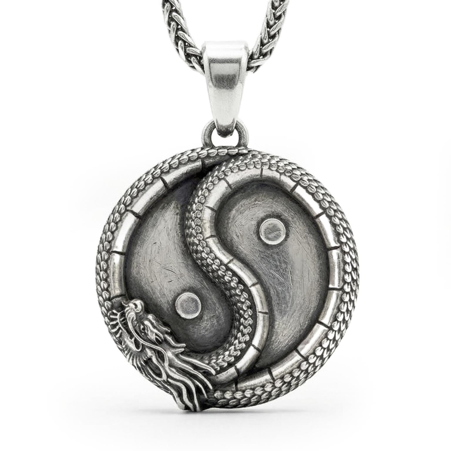 Jade Dragon Yin Yang Pendant