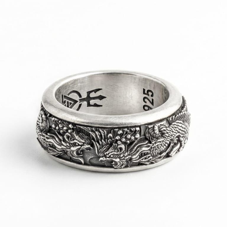 Rotating Phoenix Band Ring