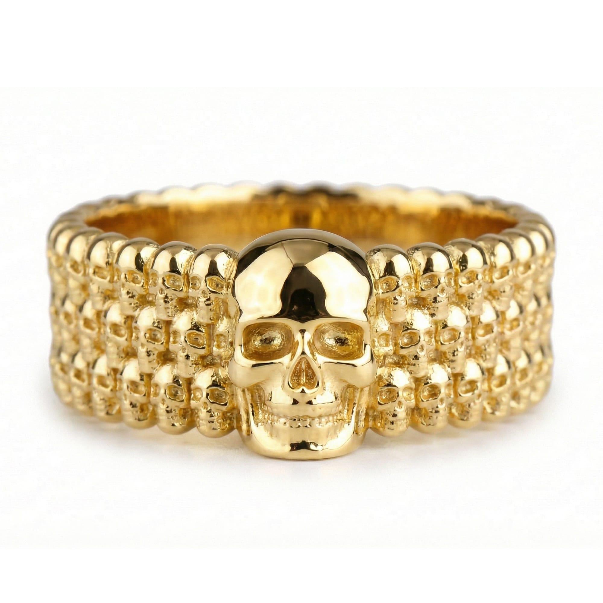 Mini Skull Bead Band Ring