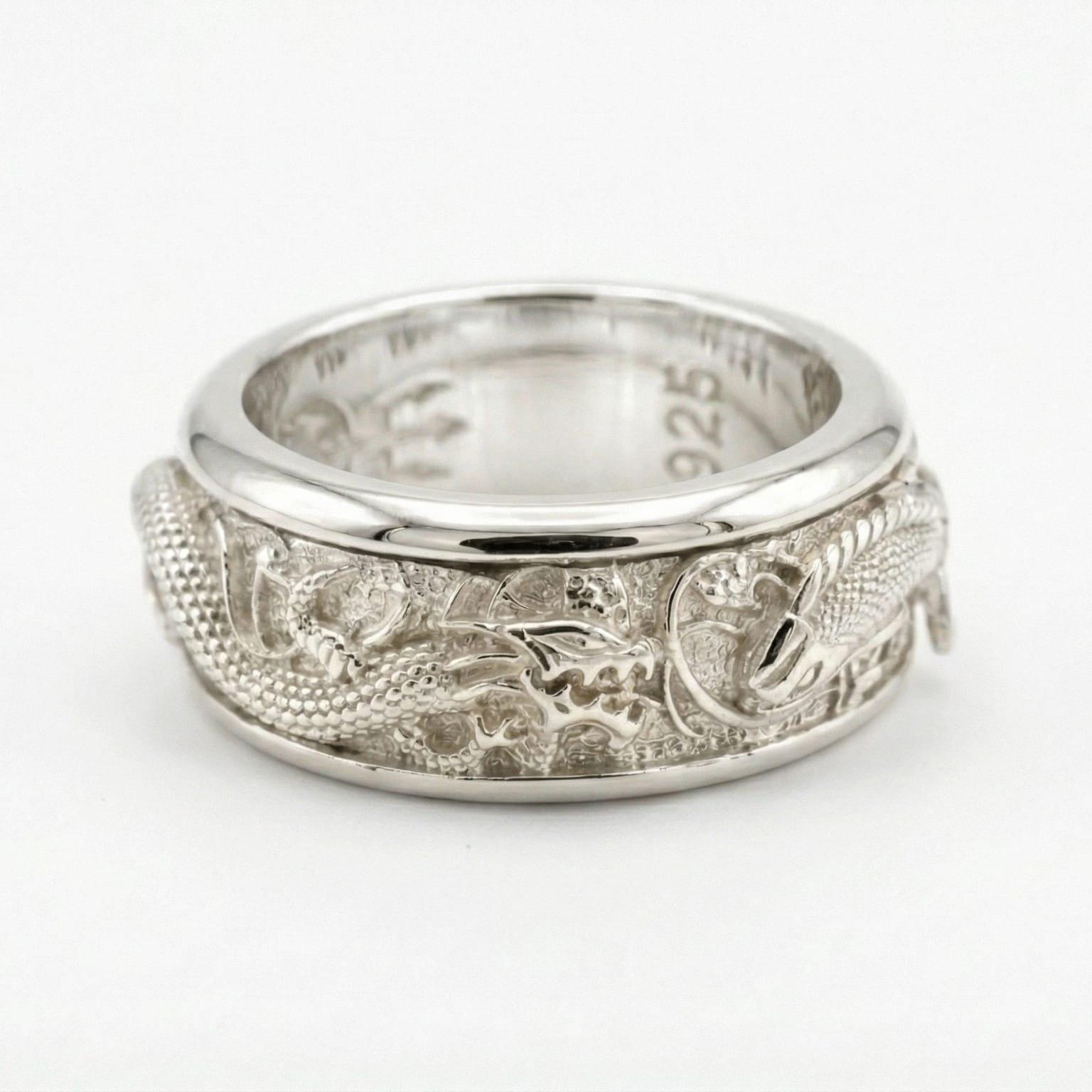 Rotating Dragon & Carp Band Ring