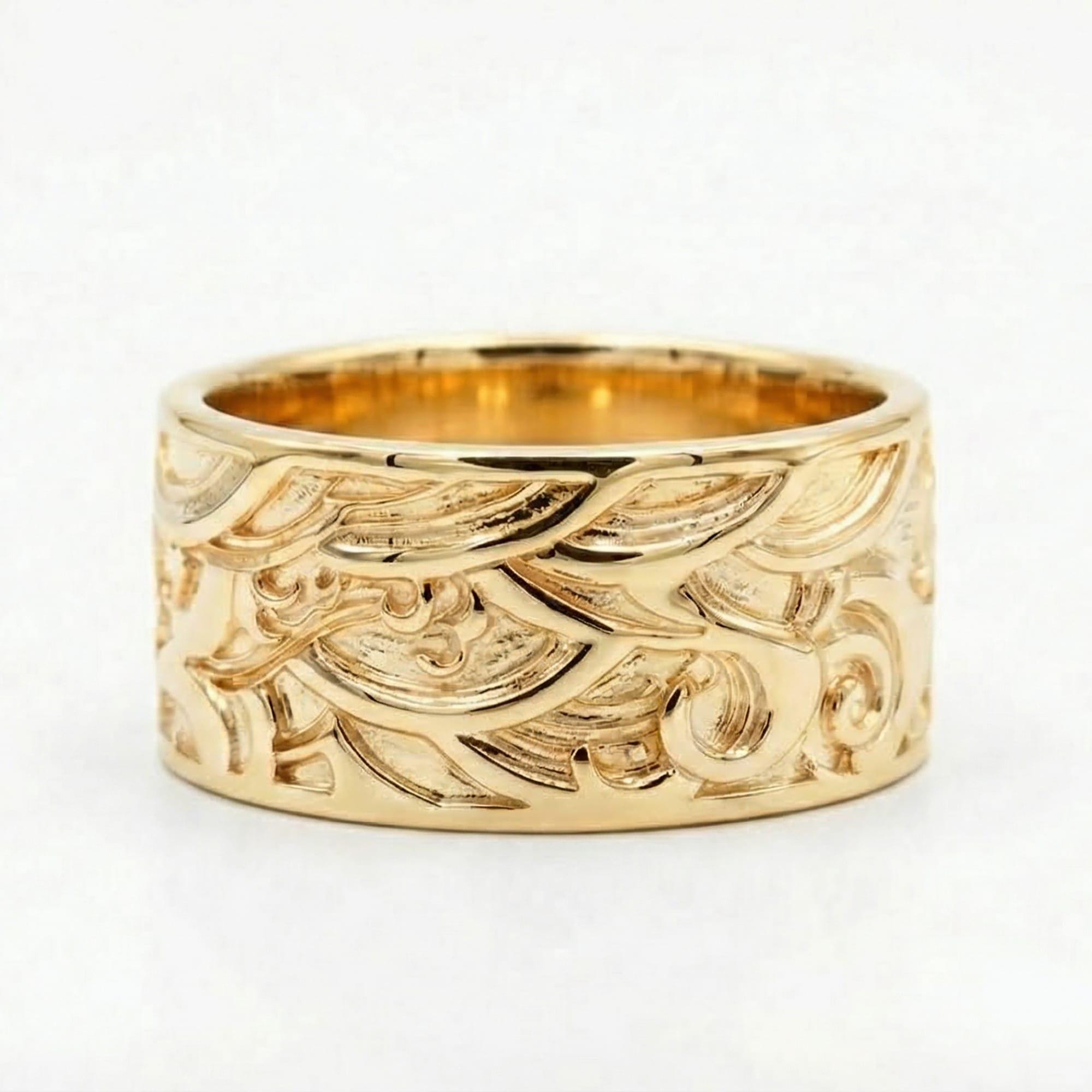 Baroque Wave Band Ring