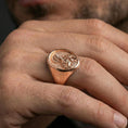 Load image into Gallery viewer, Rose Gold plated Saint Jude ring worn on finger, meaningful Christian devotional gift ring
