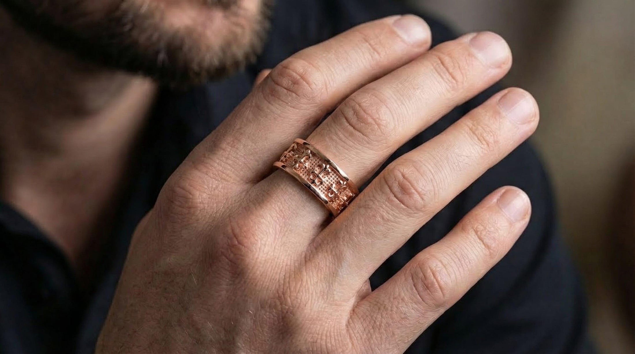 Gothic Cross Band Ring