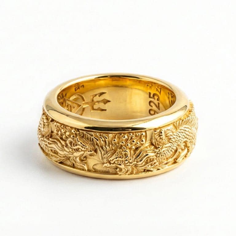 Rotating Phoenix Band Ring