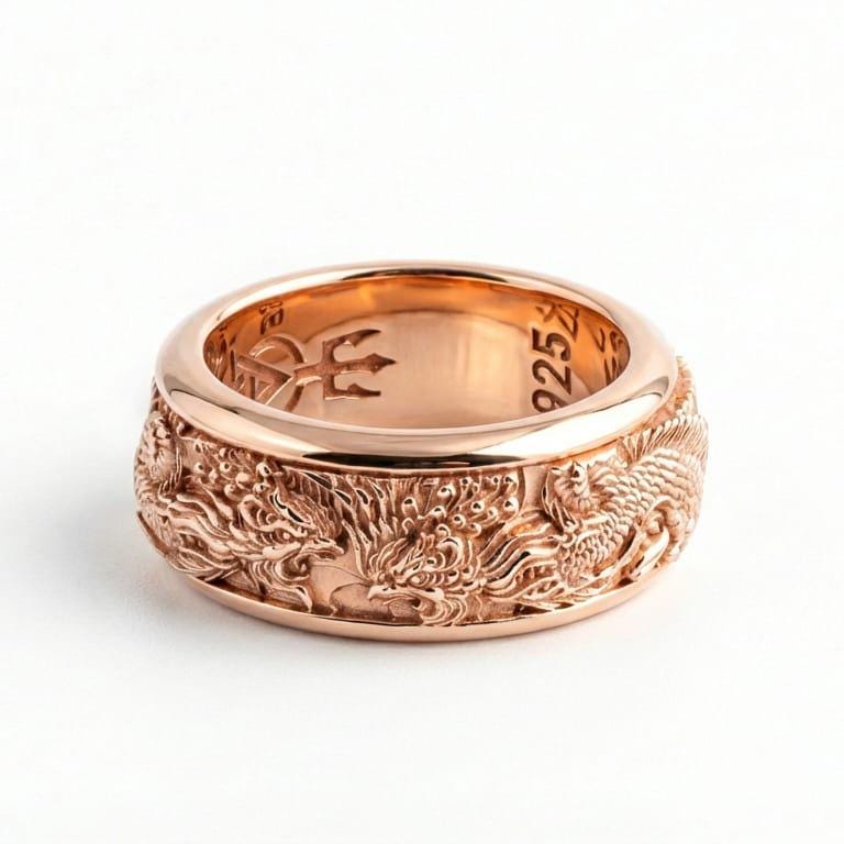 Rotating Phoenix Band Ring