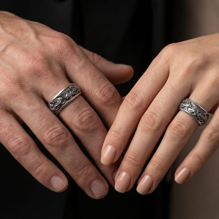 Rotating Phoenix Band Ring