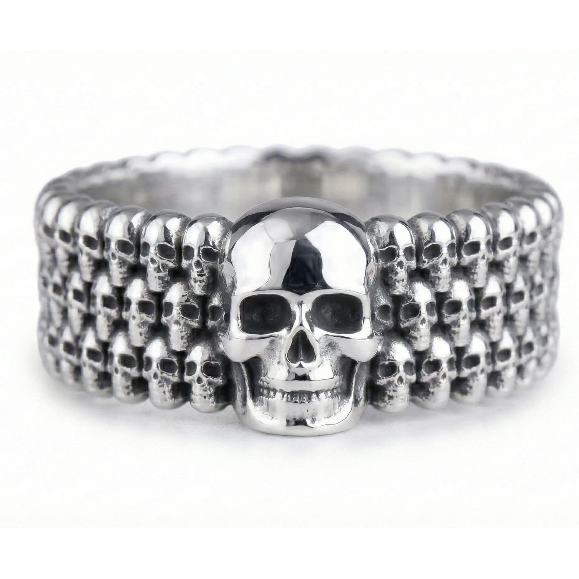 Mini Skull Bead Band Ring