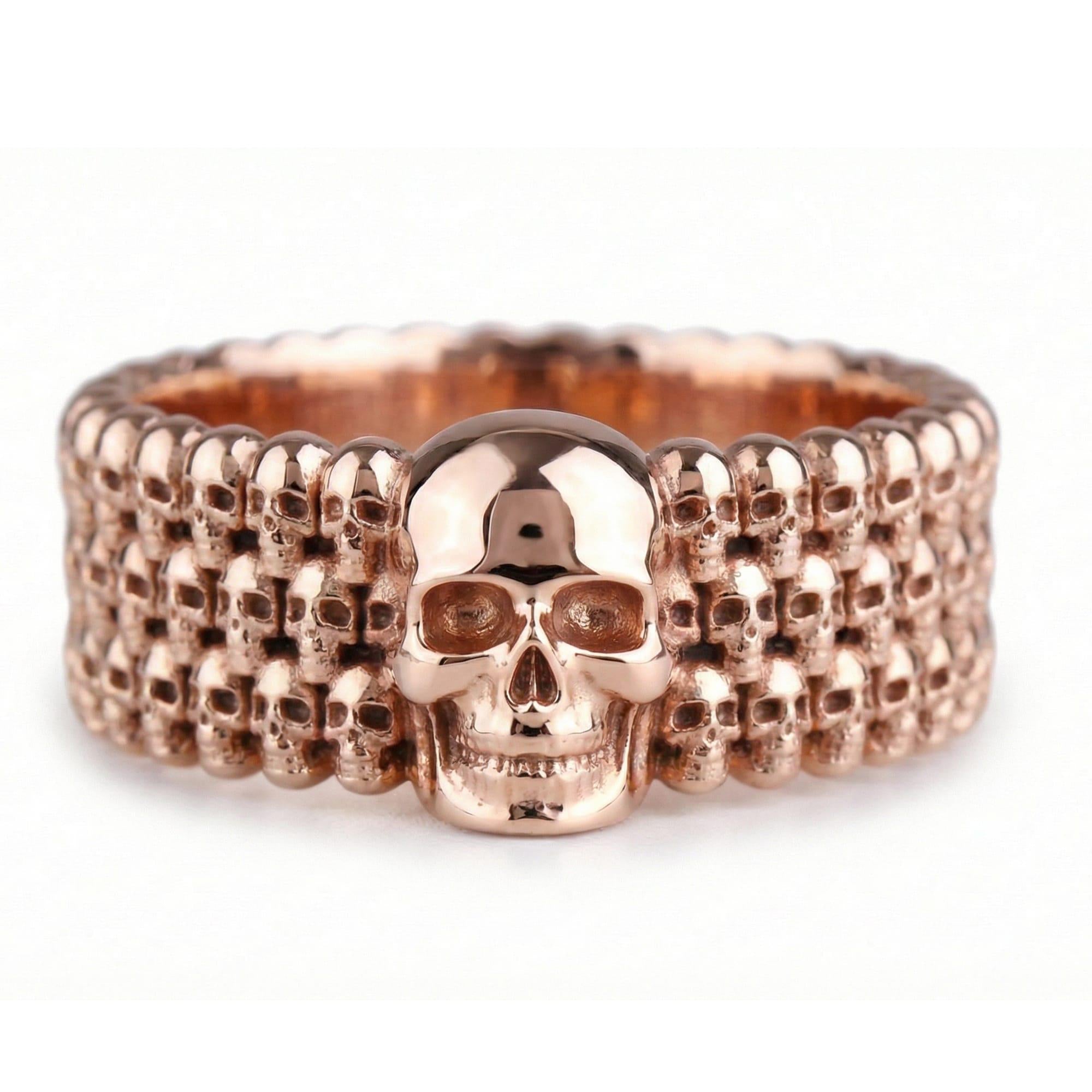 Mini Skull Bead Band Ring