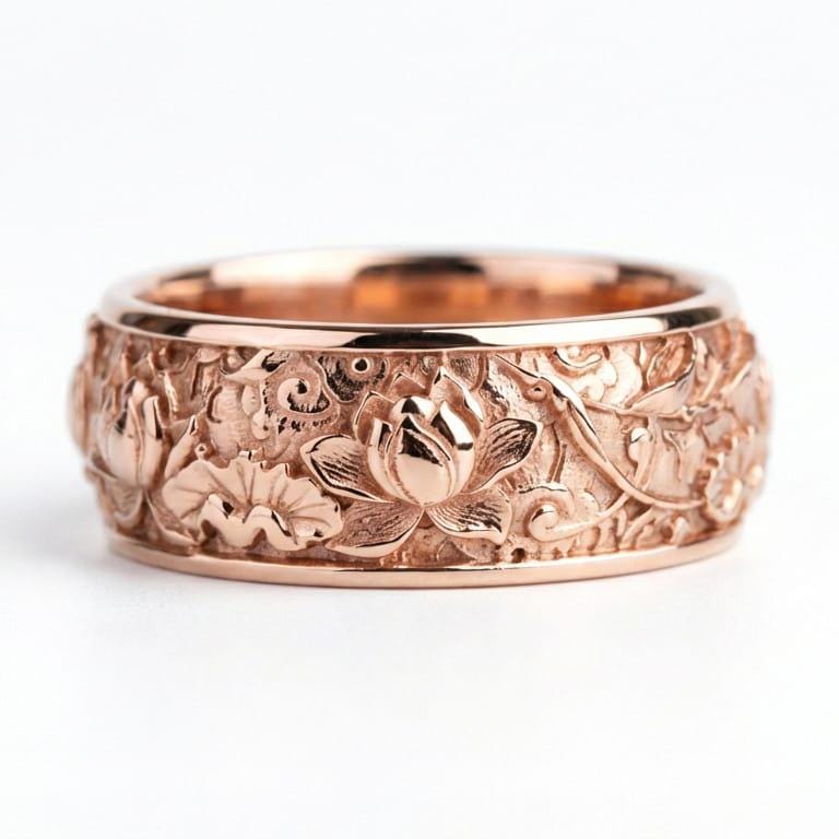 Lotus Flower Band Ring