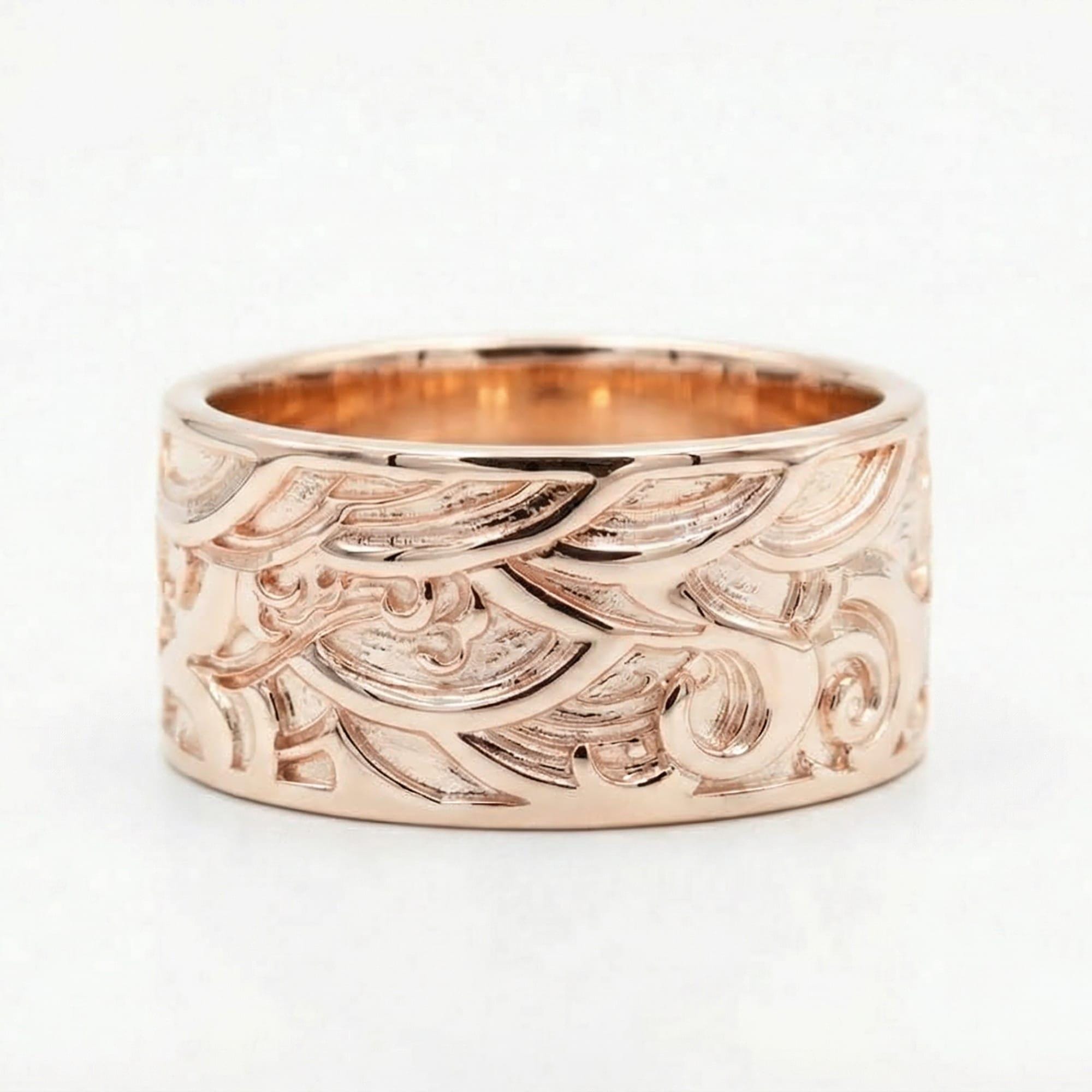 Baroque Wave Band Ring