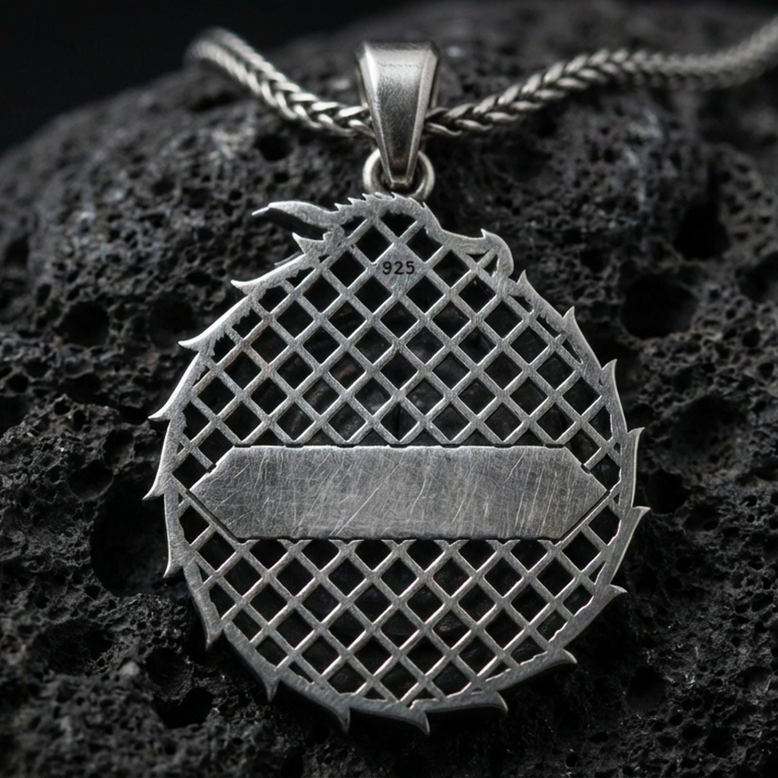 Sterling Silver Dragon Compass Pendant Necklace, Nautical Viking Amulet, Ouroboros Wyrm Medallion Jewelry