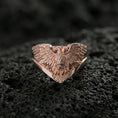 Load image into Gallery viewer, 925 sterling silver eagle ring on volcanic stone, rose gold plated finish with warm tone and detailed feather relief across the wings
