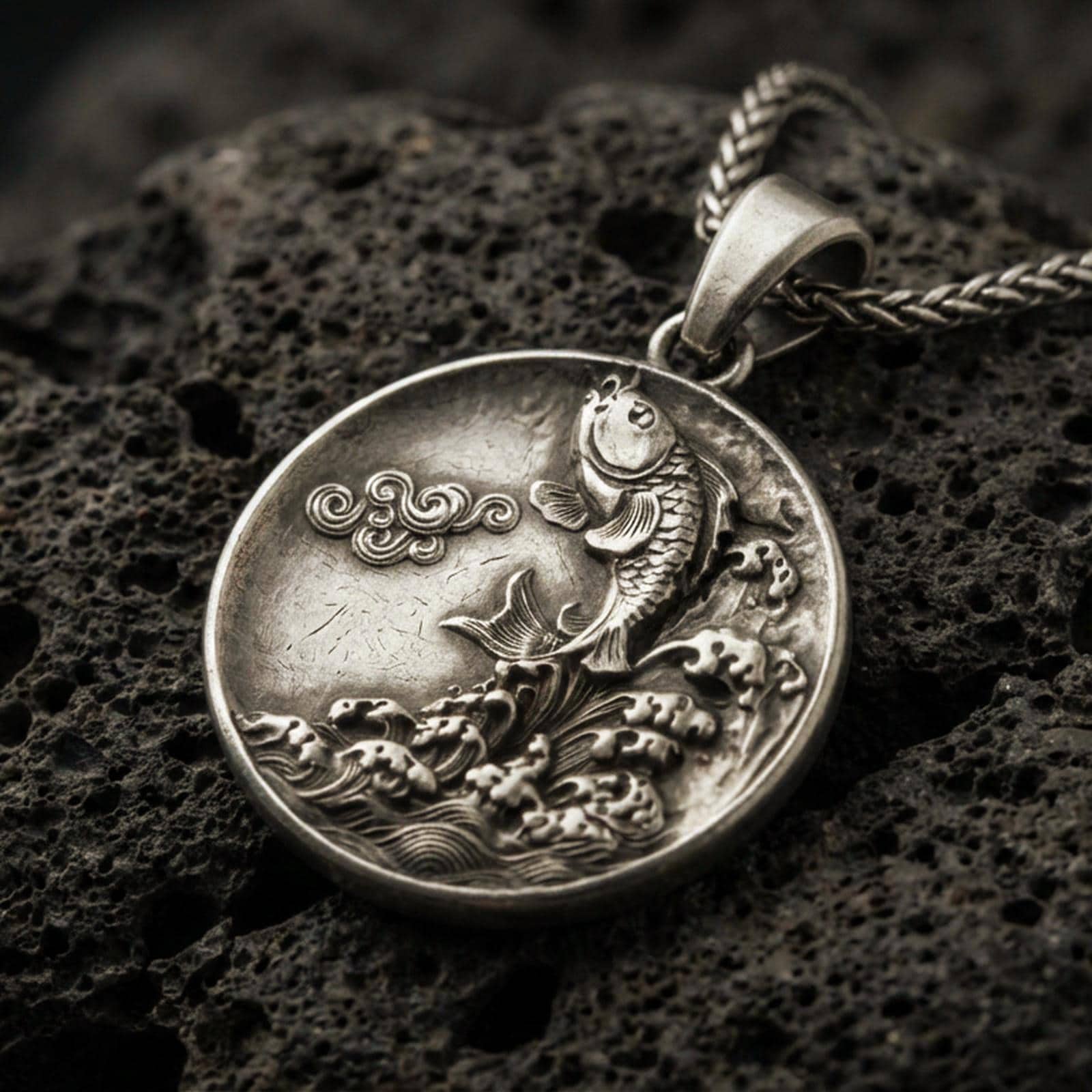 Koi Fish Medallion Pendant