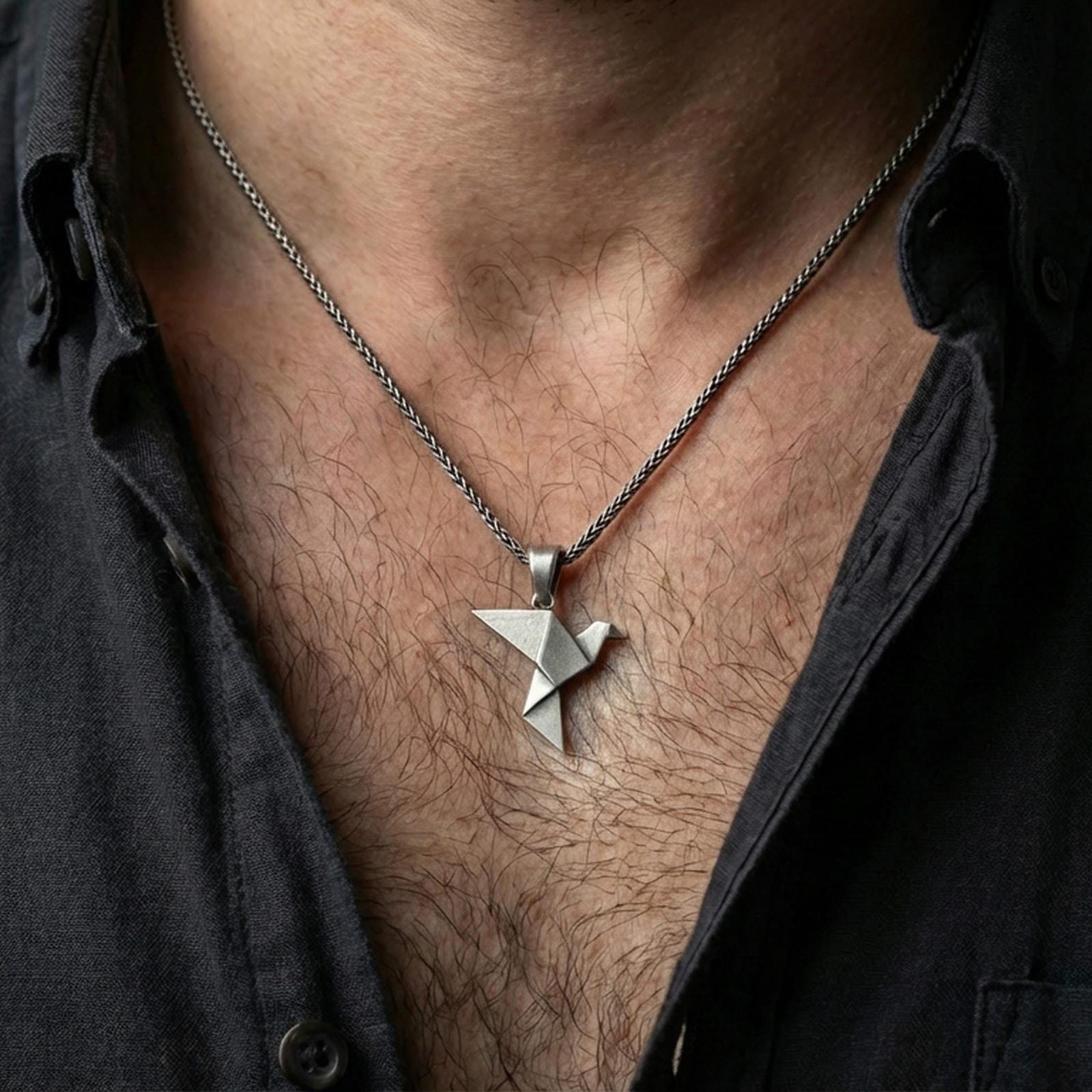 Origami Sparrow Pendant