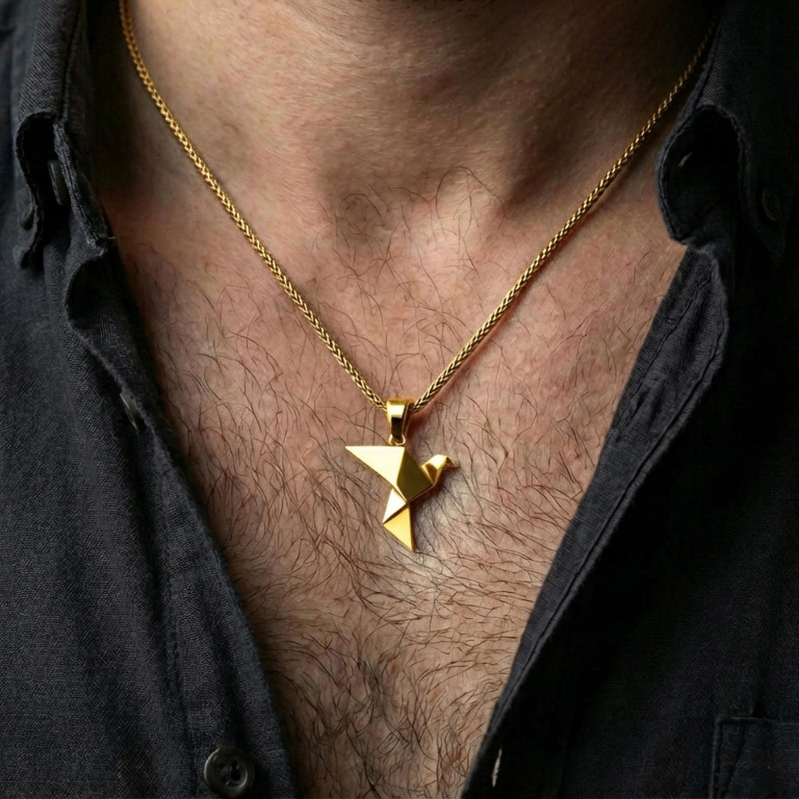 Origami Sparrow Pendant