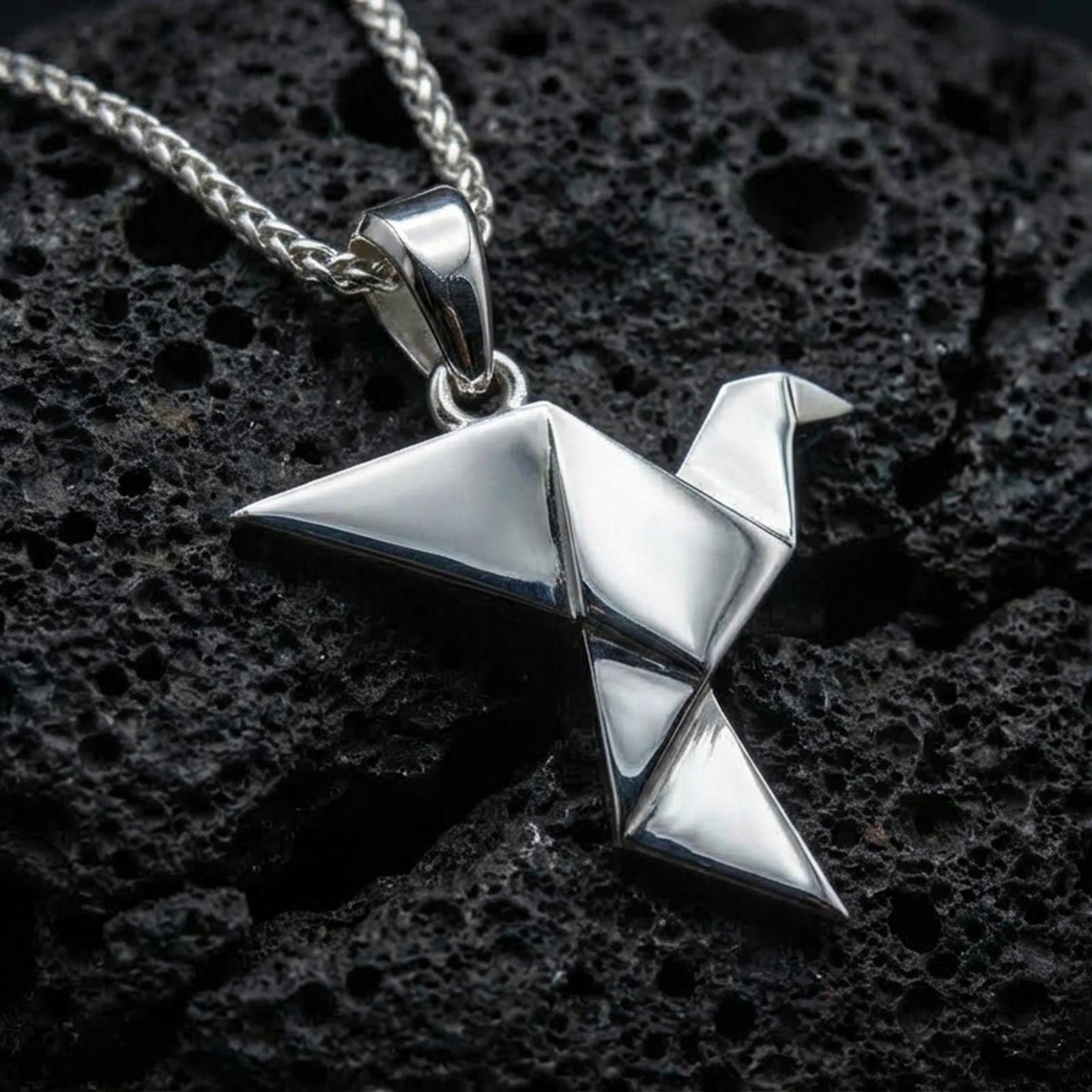Origami Sparrow Pendant