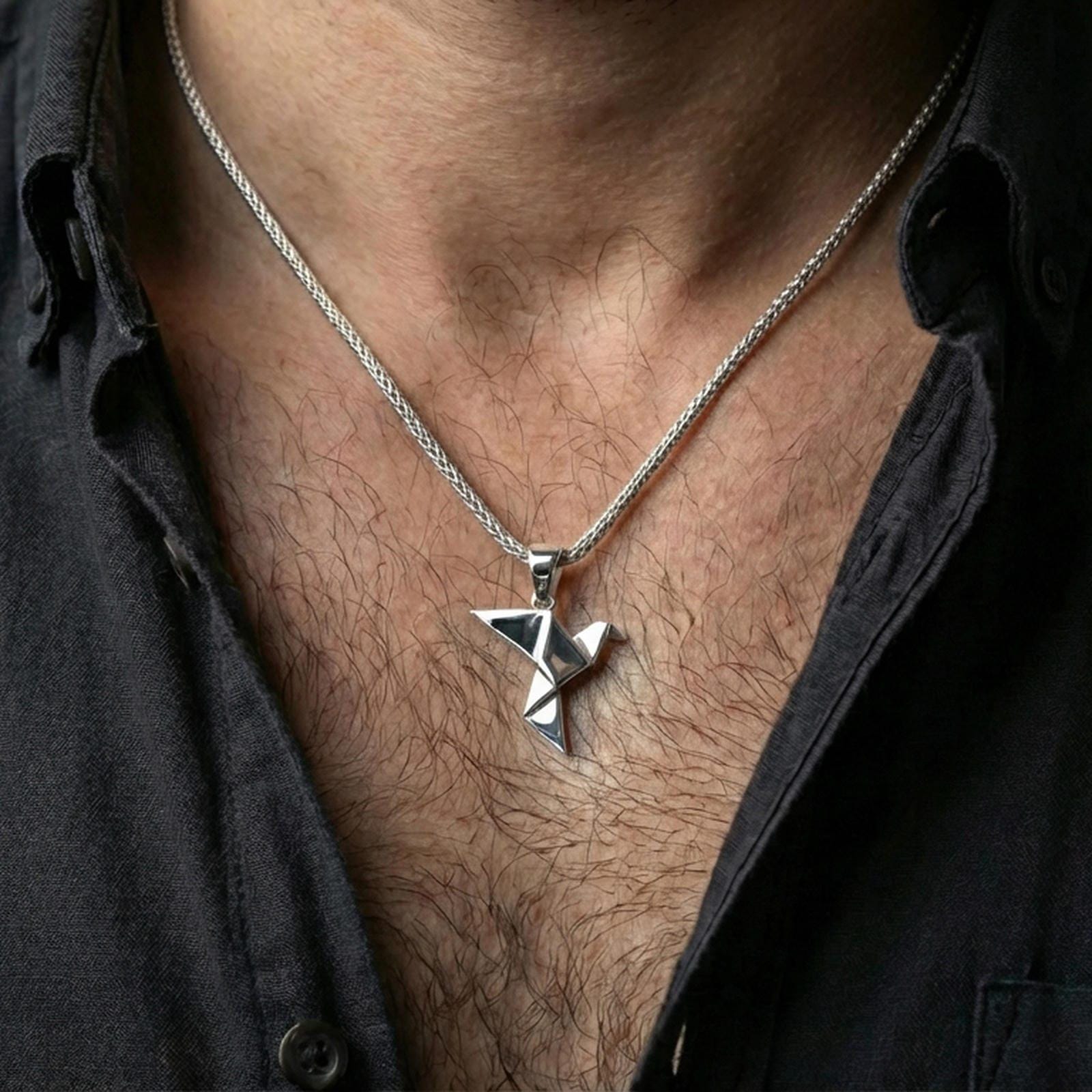 Origami Sparrow Pendant