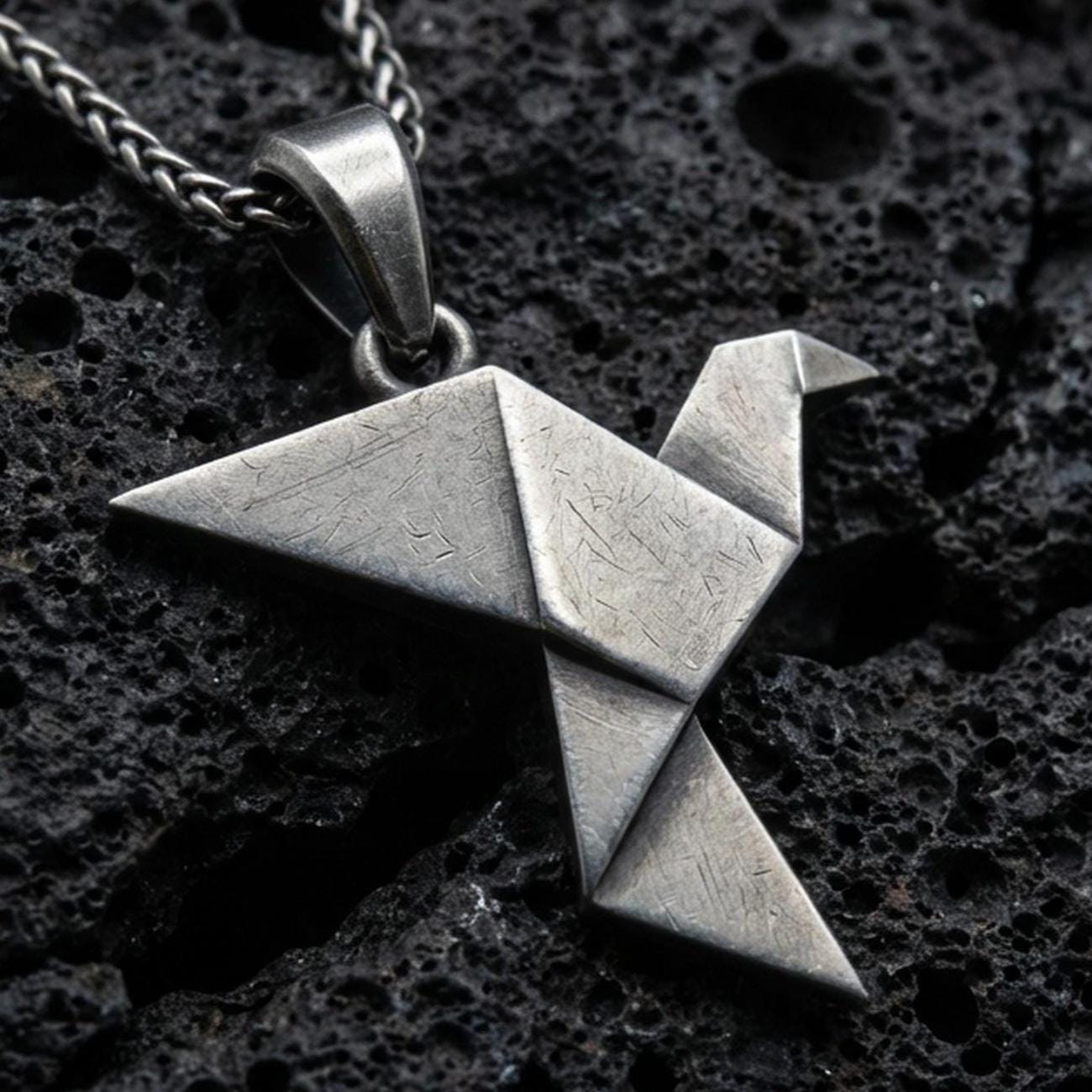 Origami Sparrow Pendant