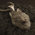 Load image into Gallery viewer, Sterling Silver Wolf Head Pendant
