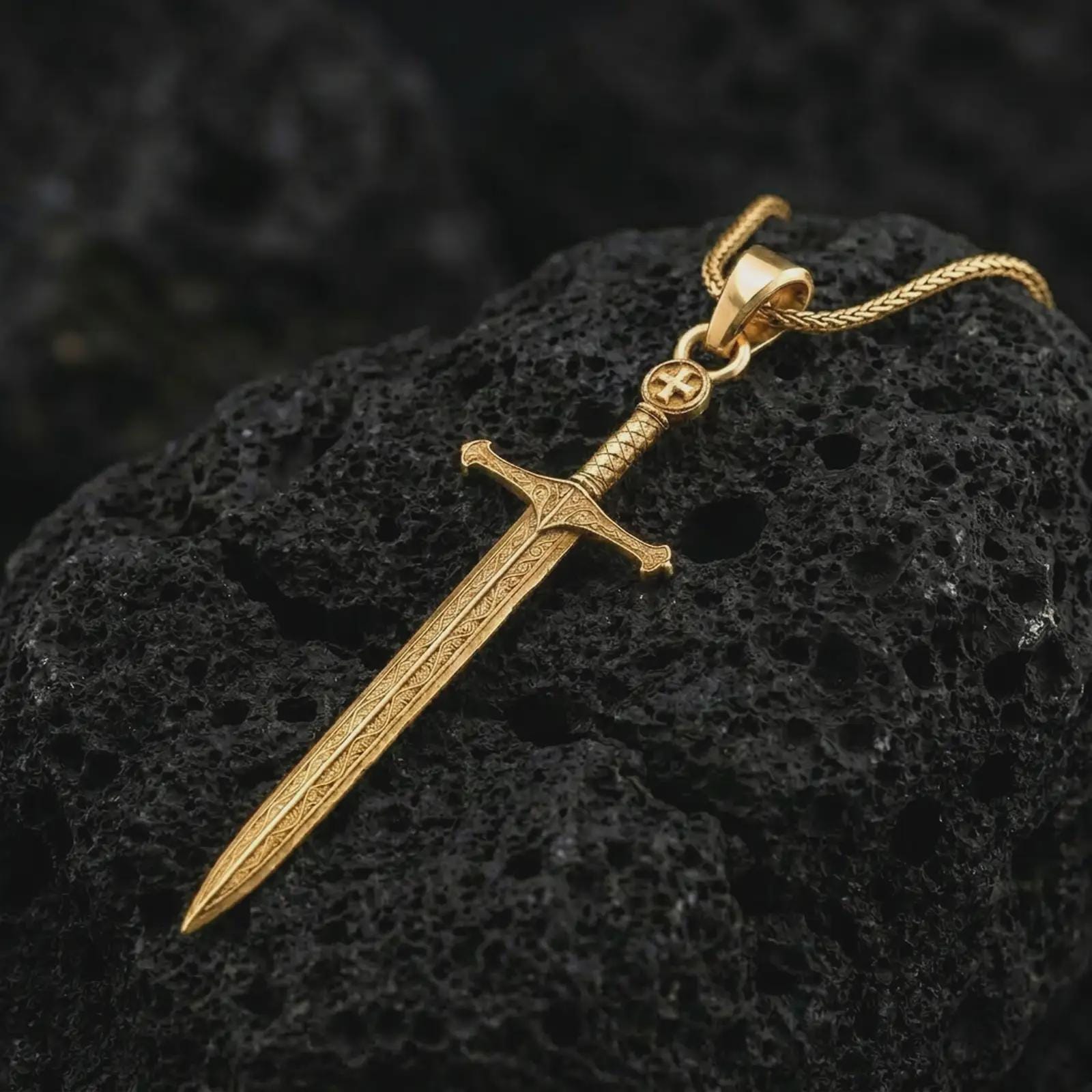 ⑳Hearting Sword Pendant W 真鍮 Medieval Sword Pendant | Angelios Jewelry
