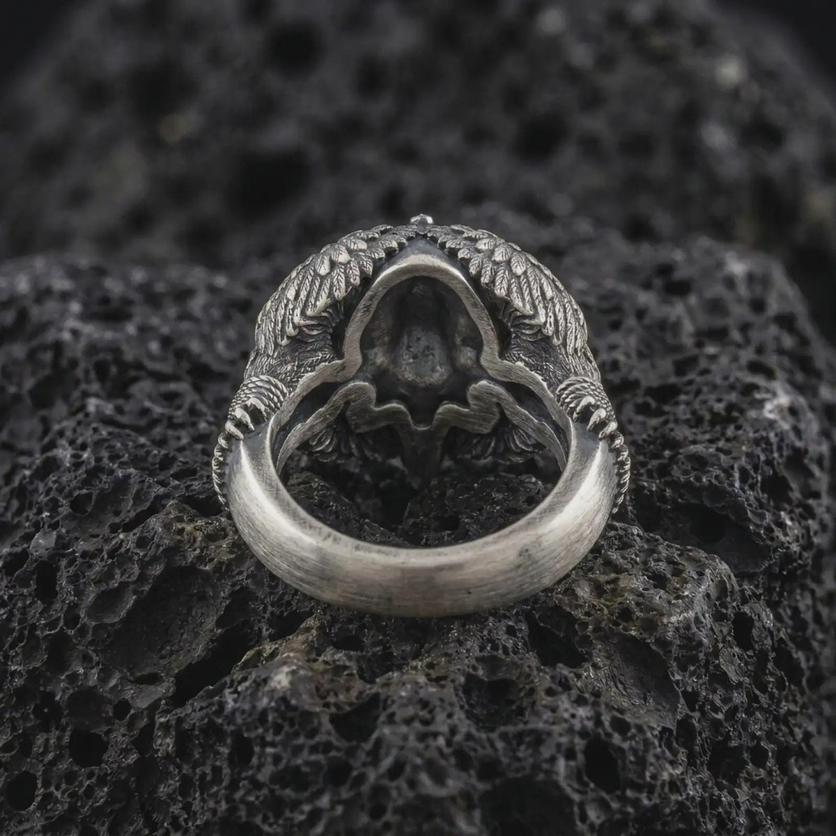 Masonic Skull with Eagles Ring