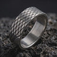 Load and play video in Gallery viewer, Dragon Scale Ring, Sterling Silver Claw Band, Fantasy Reptile Jewelry, Gothic Matching Couple Gift
