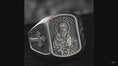 Load and play video in Gallery viewer, Saint Paul Apostle Ring – Sterling Silver Christian Signet Ring with Sword and Bible
