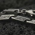 Load and play video in Gallery viewer, Ornate Scroll Chain Necklace for Men, Sterling Silver Bar Link Chain, Gothic Jewelry Gift
