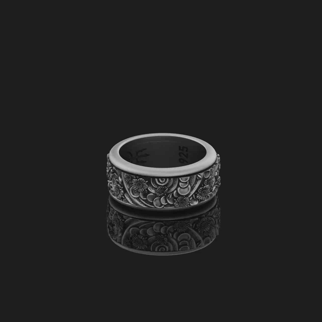 Rotating Spring Flowers Band Ring, Spinning Floral Wedding Band, Symbol of Renewal & Love, Elegant Nature-Inspired Jewelry