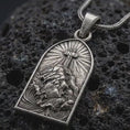 Load and play video in Gallery viewer, Jesus Carrying the Cross Pendant for Men, Sterling Silver INRI Christian Necklace, Religious Gift
