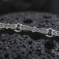 Load and play video in Gallery viewer, Greek Key Chain Necklace, Sterling Silver Meander Link Necklace, Mens Byzantine Silver Chain Gift
