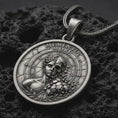 Load and play video in Gallery viewer, Memento Mori Pendant, Sterling Silver Half Skull Face Necklace, Roman Numeral Clock, Gothic Stoic Jewelry
