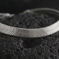 Load and play video in Gallery viewer, 925 Sterling Silver Herringbone Bracelet for Men, Flat Chevron Chain Bracelet, Minimalist Silver Wrist Jewelry
