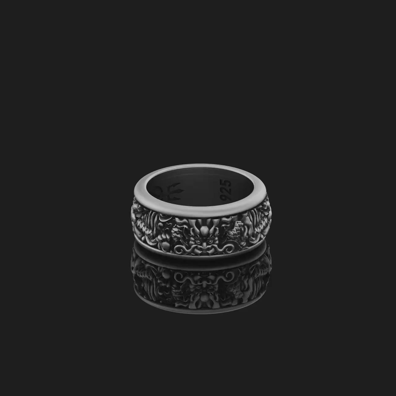 Spinning Asian Serpent Dragon Ring, Sterling Silver Tri-Color, Symbol of Wisdom, Engravable, Unique Mystical Bridal Jewelry