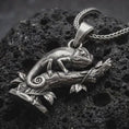 Load and play video in Gallery viewer, Chameleon Pendant Necklace, Lizard Charm, Reptile Animal Amulet, Nature Lover Gift, Sterling Silver Wildlife Jewelry
