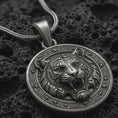 Load and play video in Gallery viewer, Roaring Tiger Pendant, Sterling Silver Tiger Head Necklace, Wild Animal Jewelry, Mens Statement Gift
