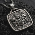 Load and play video in Gallery viewer, Aztec Jaguar Pendant, Sterling Silver Mexica Skull Necklace, Mesoamerican Warrior Jewelry for Men
