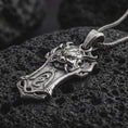 Load and play video in Gallery viewer, Taurus Bull Pendant Necklace, Sterling Silver Horned Animal Jewelry, Strength Symbol Gift for Men
