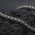 Load and play video in Gallery viewer, 925 Sterling Silver Box Chain Bracelet for Men, Slim Oxidized Square Link Bracelet, Minimalist Wrist Jewelry
