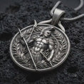 Load and play video in Gallery viewer, Spartan Warrior Pendant Necklace, Sterling Silver Greek Soldier Jewelry, Courage Amulet Gift for Men
