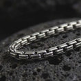 Load and play video in Gallery viewer, 925 Sterling Silver Box Chain Necklace, Structured Venetian Link Chain for Men, Minimal Silver Jewelry Gift
