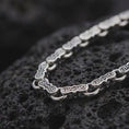 Load and play video in Gallery viewer, Greek Key Chain Necklace, Sterling Silver Meander Link Chain, Mens Byzantine Necklace Gift
