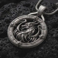 Load and play video in Gallery viewer, Dragon Pendant Necklace, Sterling Silver Mythical Jewelry, Fantasy Amulet Gift for Men
